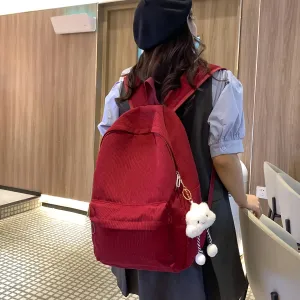 🎒 Cozy Corduroy Cutie: Japanese-Inspired Backpack for School Adventures! 🌟