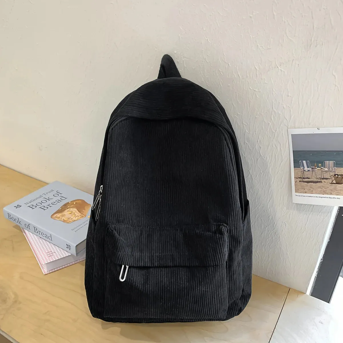 🎒 Cozy Corduroy Cutie: Japanese-Inspired Backpack for School Adventures! 🌟