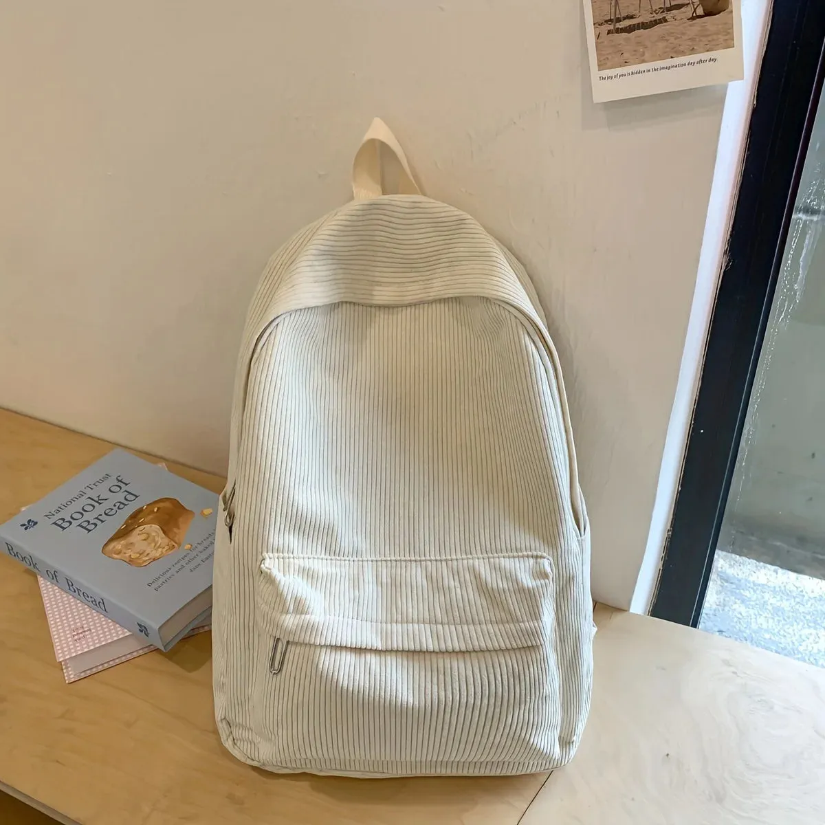 🎒 Cozy Corduroy Cutie: Japanese-Inspired Backpack for School Adventures! 🌟