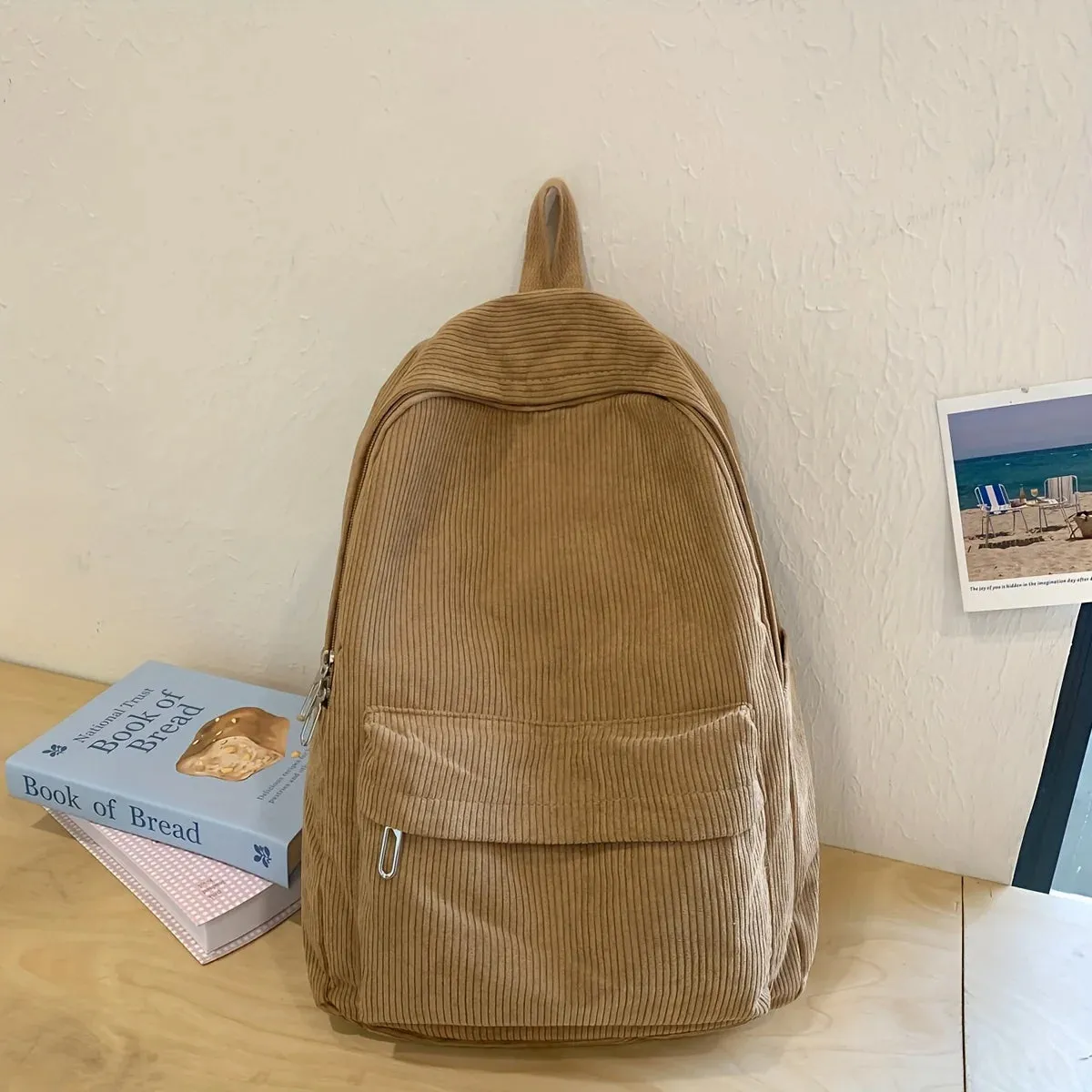 🎒 Cozy Corduroy Cutie: Japanese-Inspired Backpack for School Adventures! 🌟