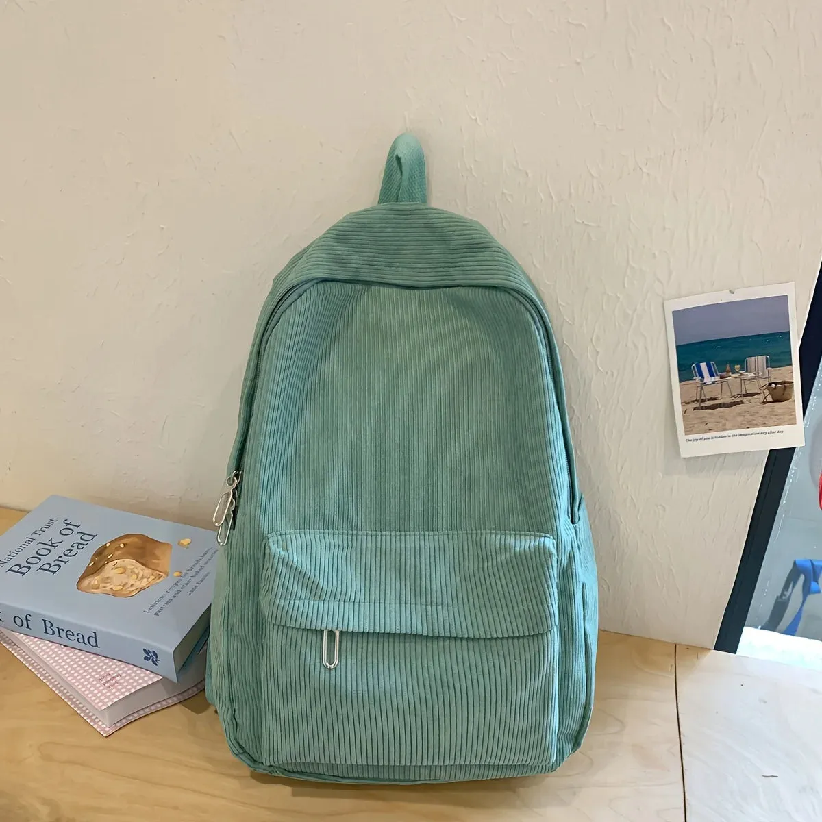 🎒 Cozy Corduroy Cutie: Japanese-Inspired Backpack for School Adventures! 🌟
