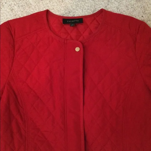 - Talbots Quilted Red Jacket Medium