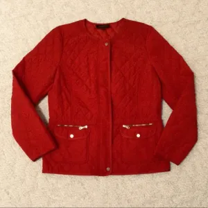 - Talbots Quilted Red Jacket Medium