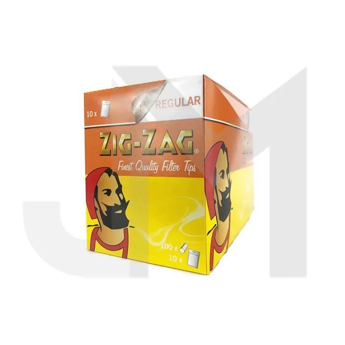 100 Zig-Zag Regular Filter Tips - Pack of 10 Bags