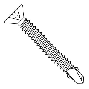 #12-14 x 1-1/2" Bi-Flex Self-Drilling Screws with Wings #2 Point 2500 pack