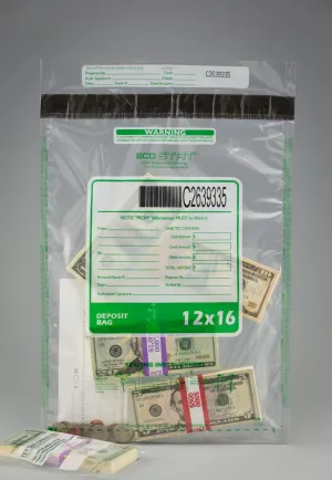 12x16 Single Pocket Clear Deposit Bag