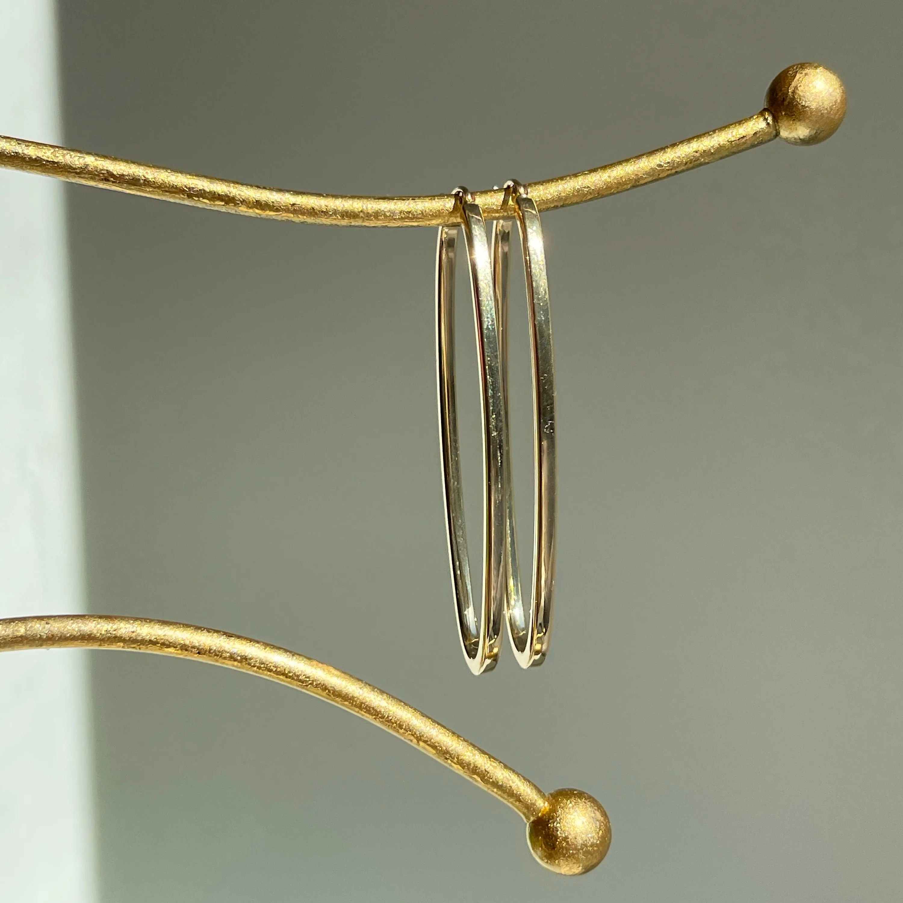 14KT Yellow Gold Oval Hoop Earrings 53mm