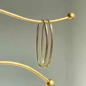 14KT Yellow Gold Oval Hoop Earrings 53mm