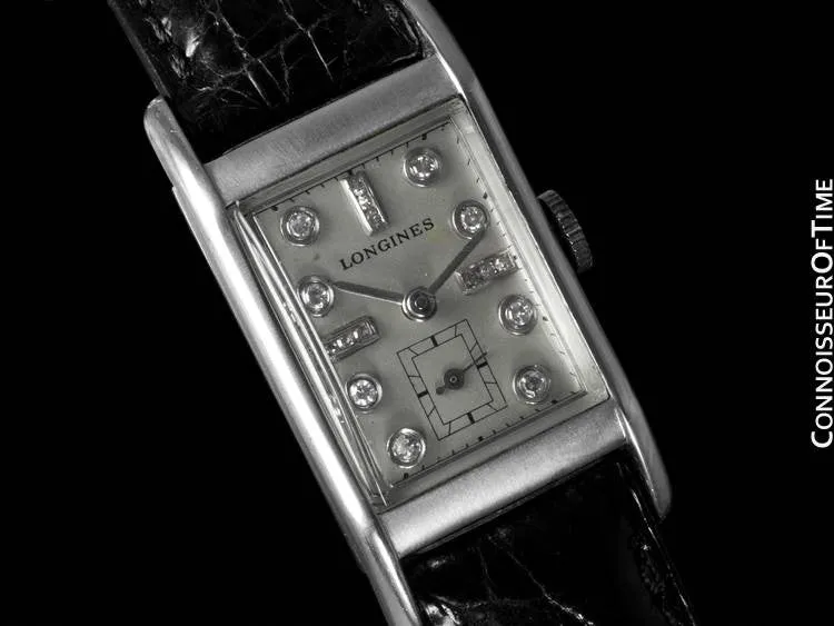 1947 LONGINES VINTAGE Mens Watch - PALLADIUM & 17 DIAMONDS