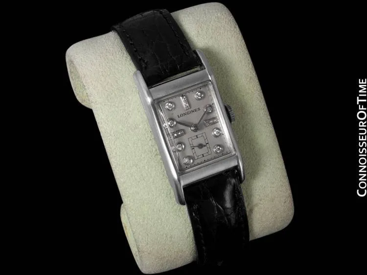 1947 LONGINES VINTAGE Mens Watch - PALLADIUM & 17 DIAMONDS