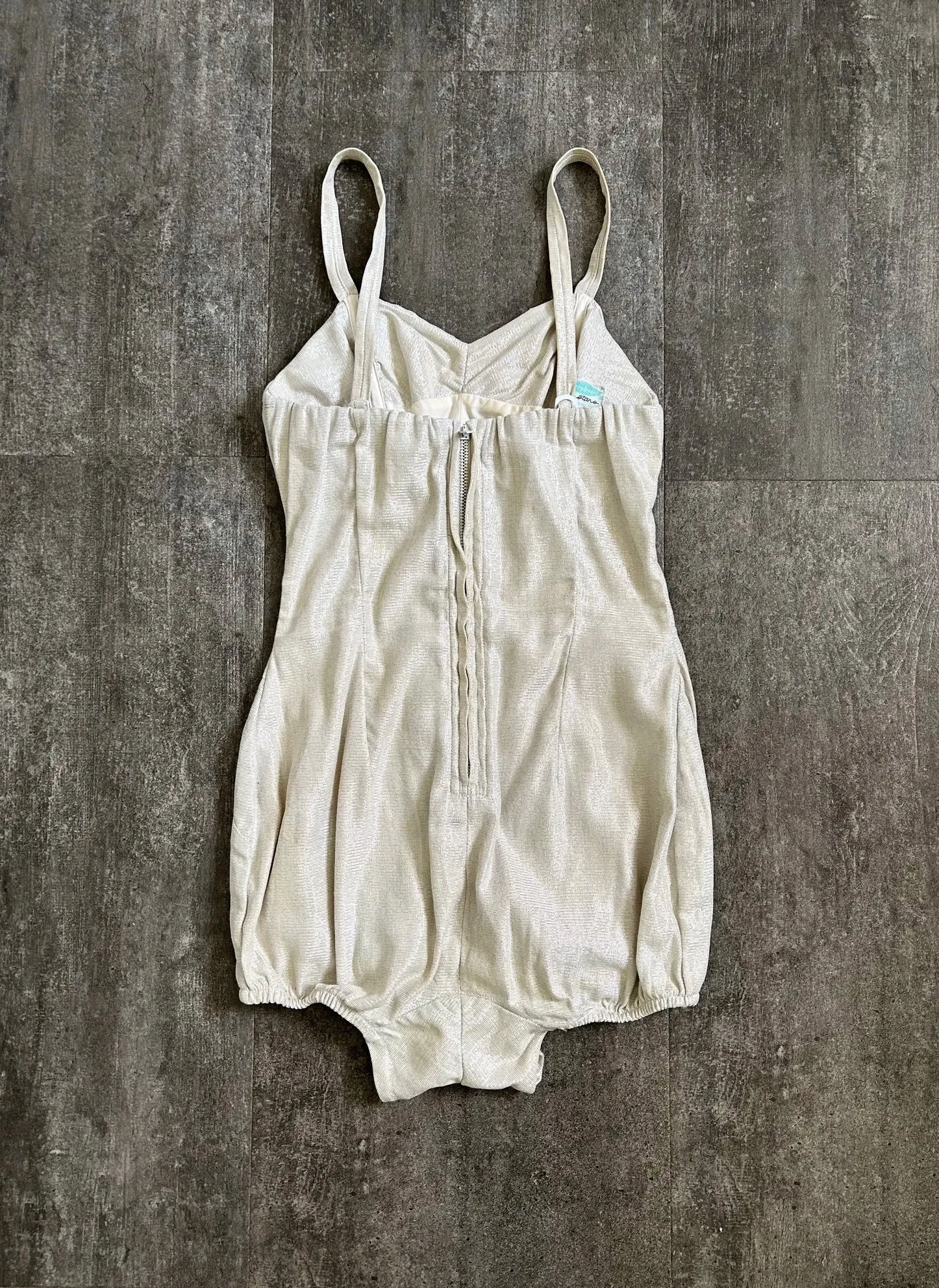 1950s lurex swimsuit . vintage 50s metallic bathing suit . size xs to m