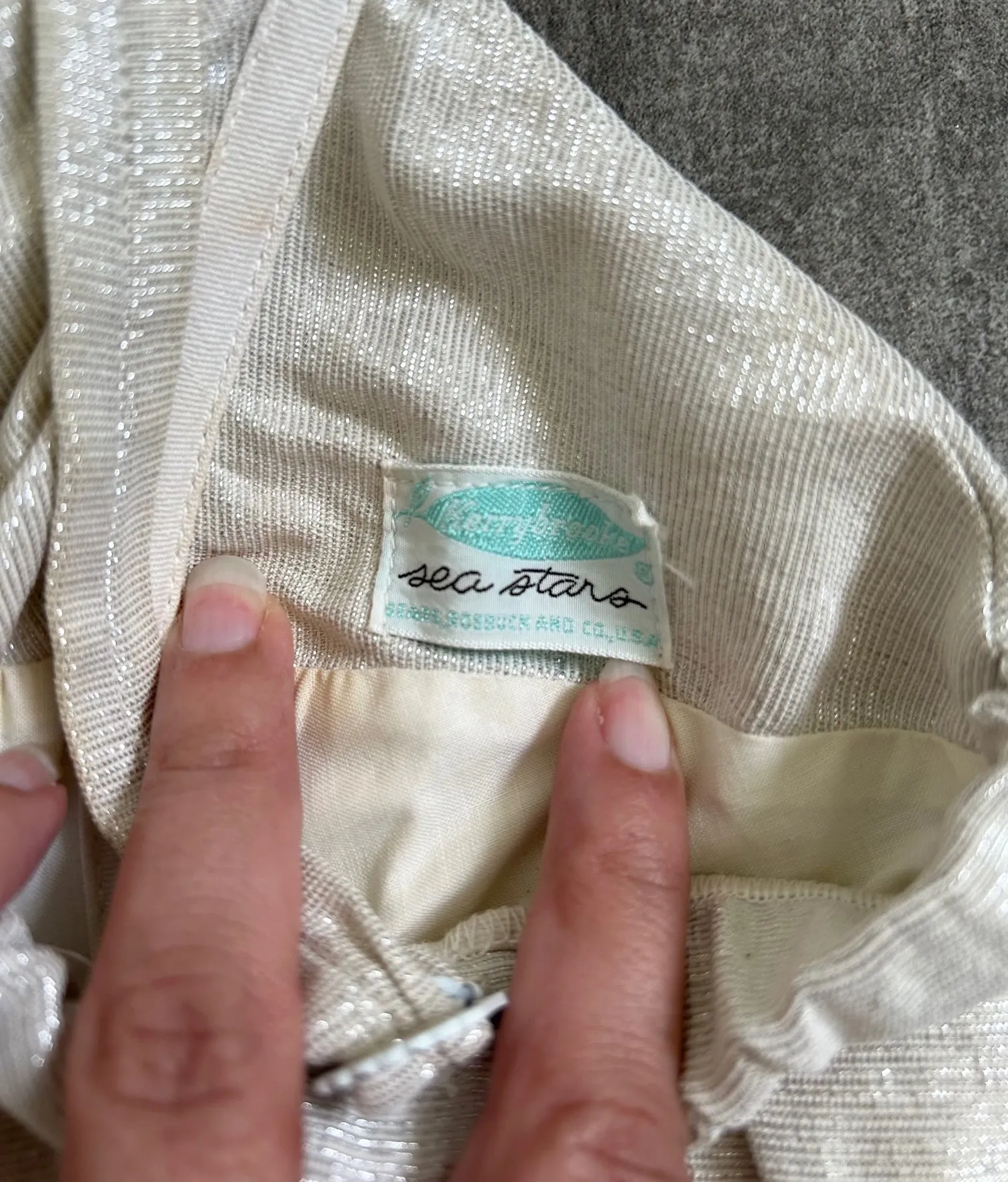 1950s lurex swimsuit . vintage 50s metallic bathing suit . size xs to m