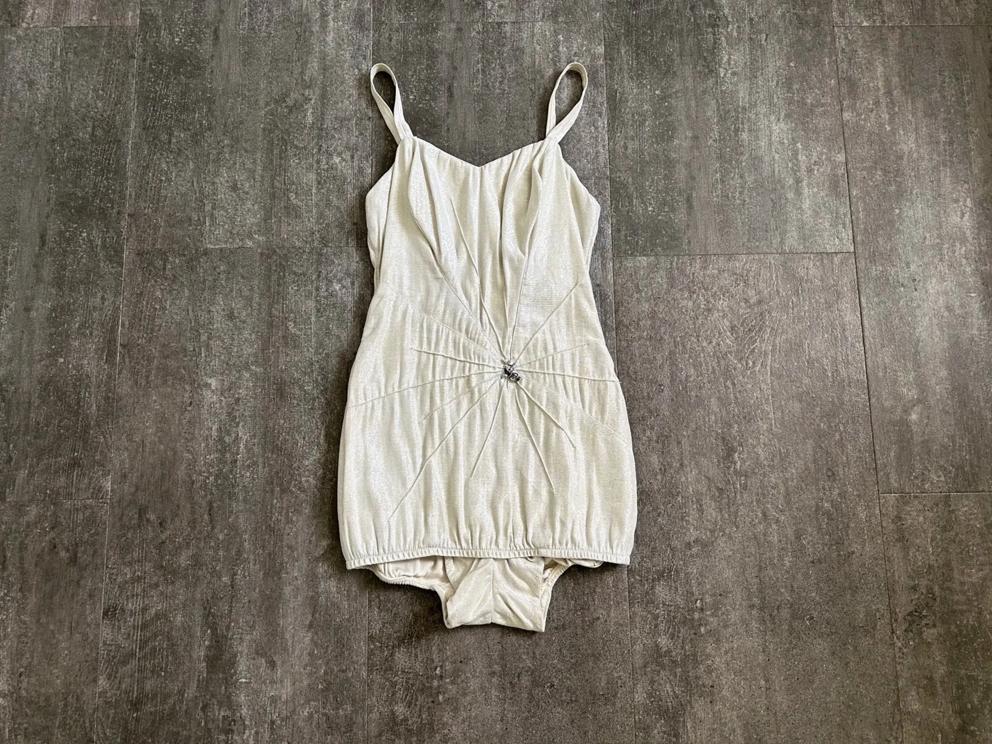 1950s lurex swimsuit . vintage 50s metallic bathing suit . size xs to m