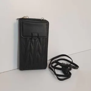 2 in 1 Wallet   Crossbody Bag - Black - W16