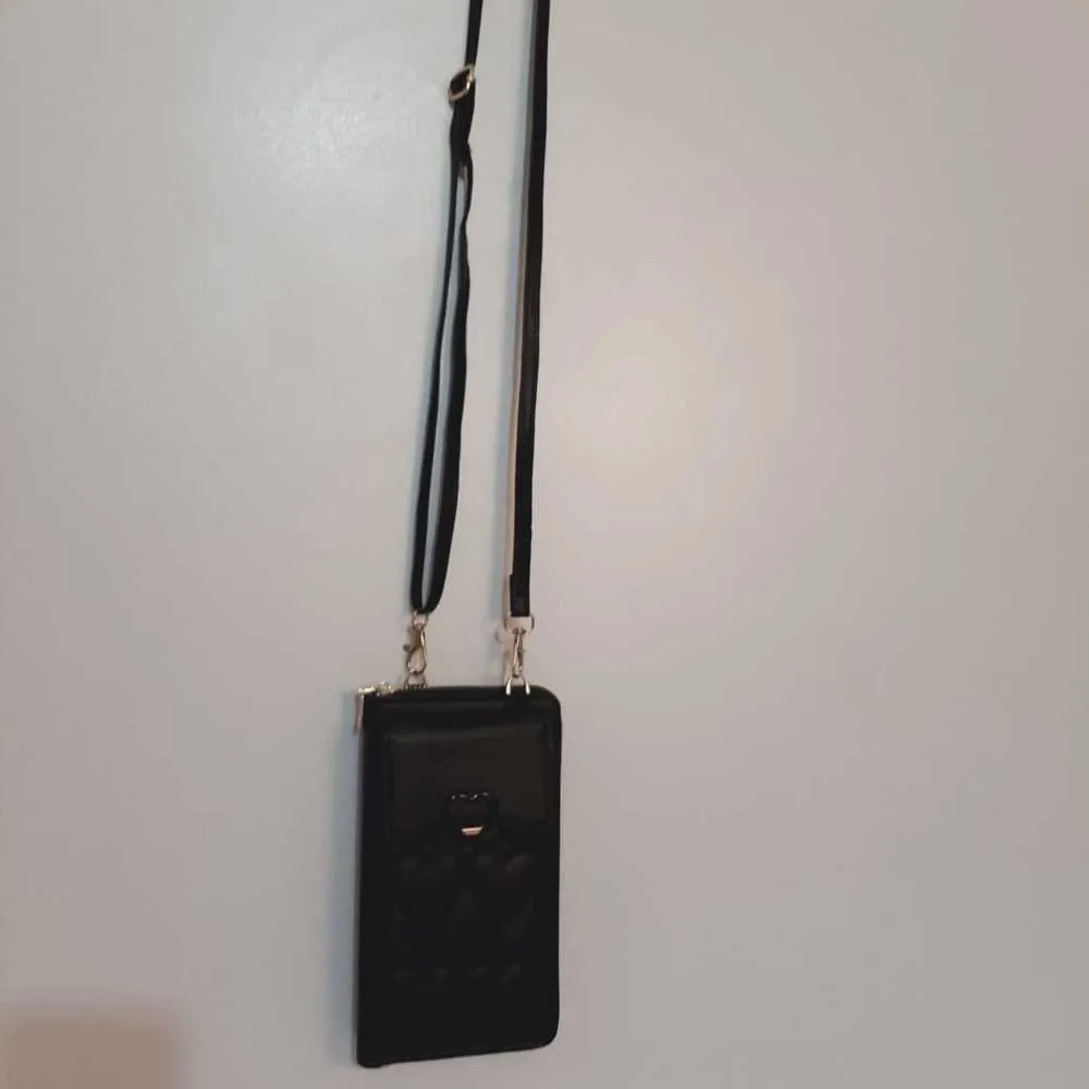 2 in 1 Wallet   Crossbody Bag - Black - W17