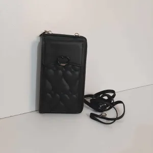 2 in 1 Wallet   Crossbody Bag - Black - W17