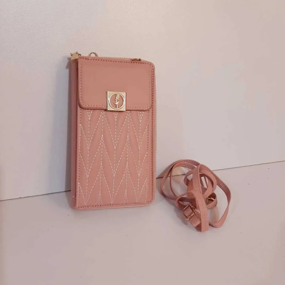 2 in 1 Wallet   Crossbody Bag - Pink - W16