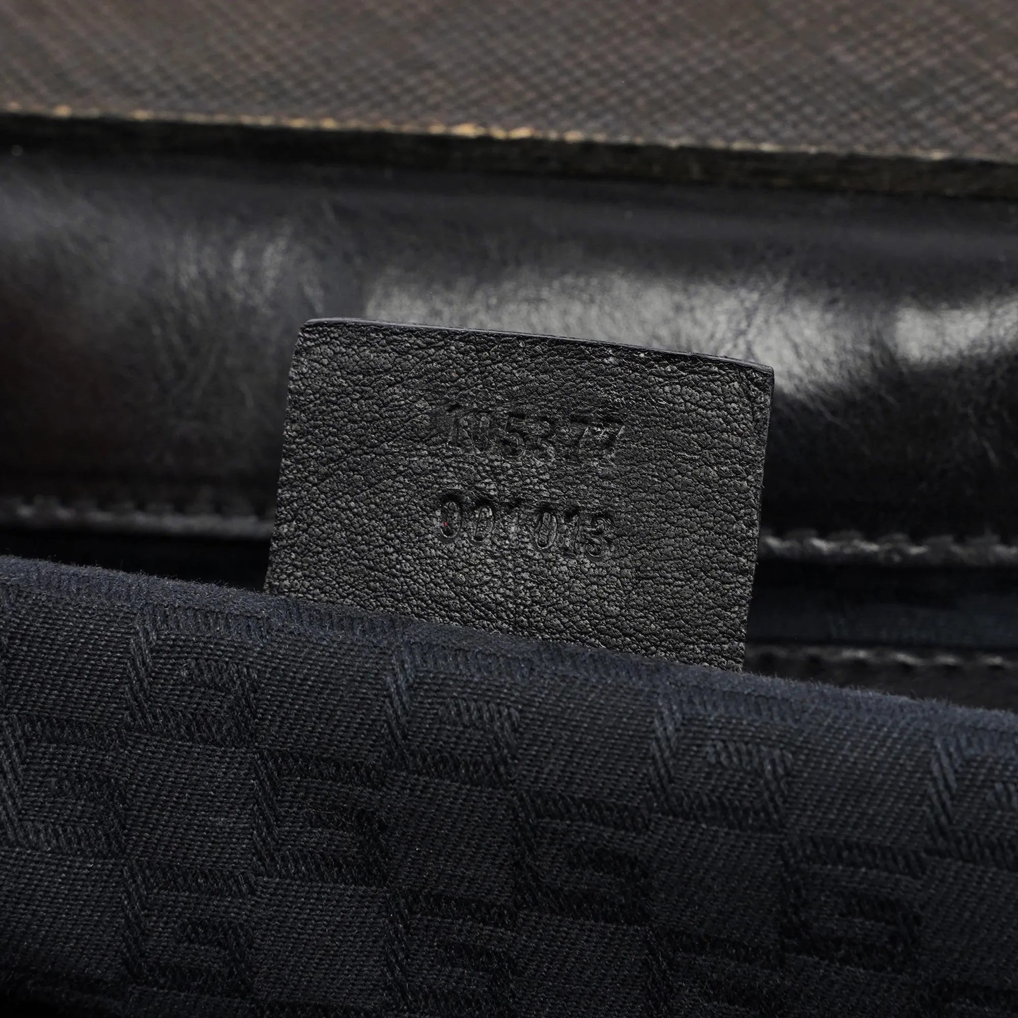 2002 Black Leather Runway Wood Handle Bag