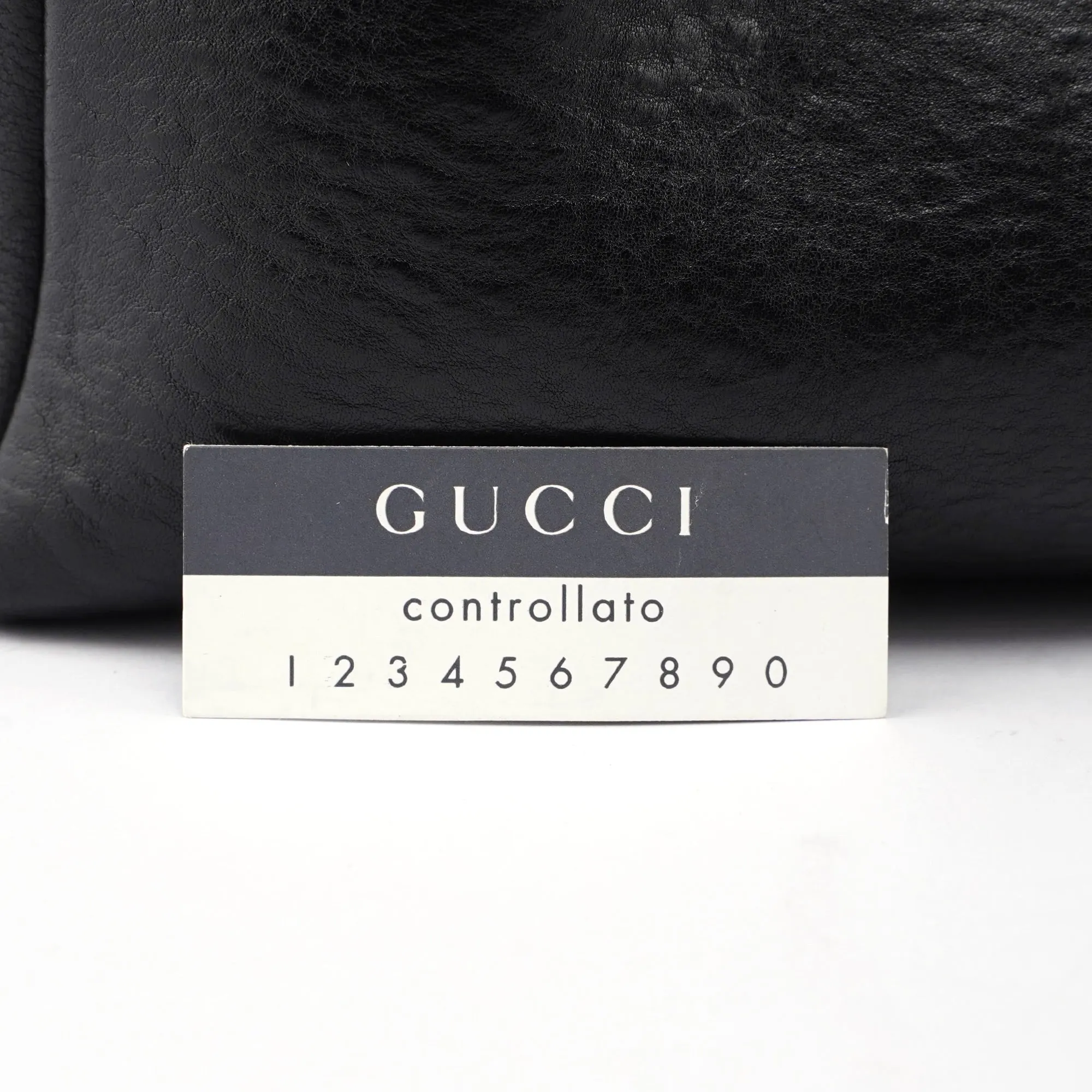 2002 Black Leather Runway Wood Handle Bag