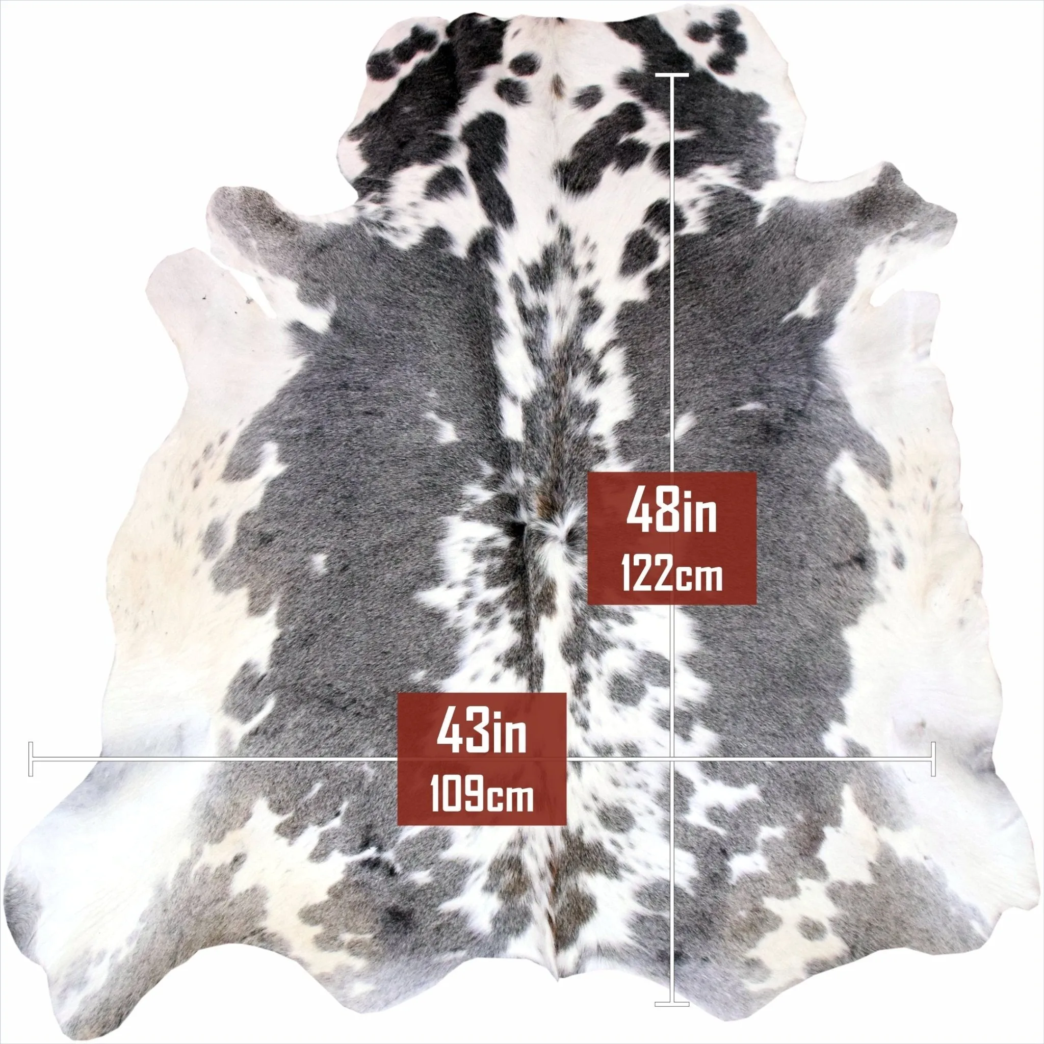 208-33 Cow Skin Hair on Hide 100% Pure Cow Hide Large Decorative/Carpet/Rug/Wall Leather