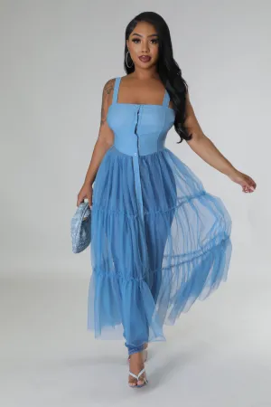 26767P - STRAP SHOULDER MESH BOTTOM DRESS (4PCS)