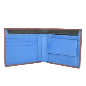 3-Card Zip Pocket Coin Wallet - Pomerol/Royal Blue