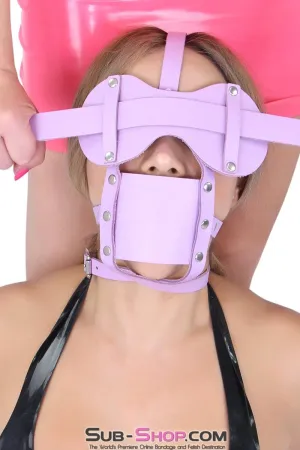 3428A-SIS      Pretty Sissy Boi Trainer Purple Silencer Panel Dominant Woman Style Ballgag Trainer