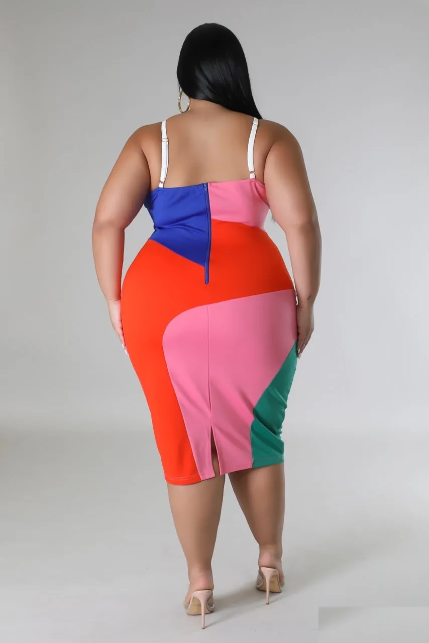40057XP - STRAP SHOULDER TUBE MIDI DRESS (PLUS)