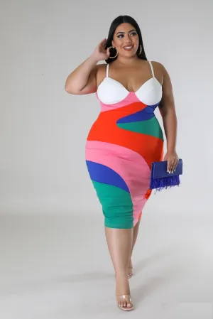 40057XP - STRAP SHOULDER TUBE MIDI DRESS (PLUS)