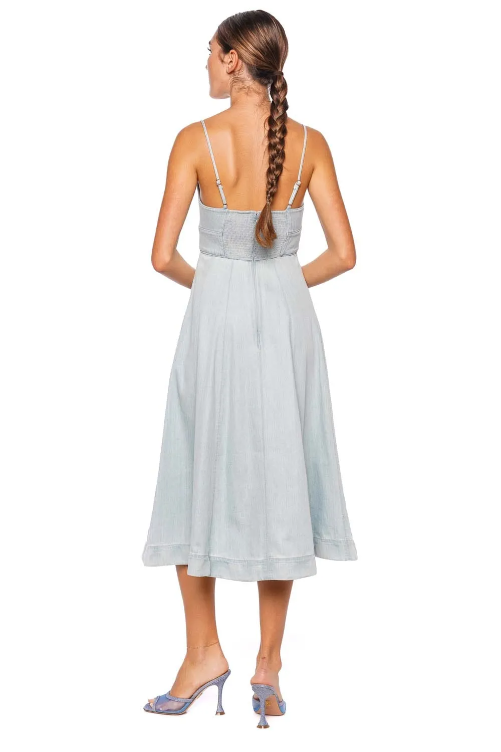 Acacia Denim Swing Midi Dress