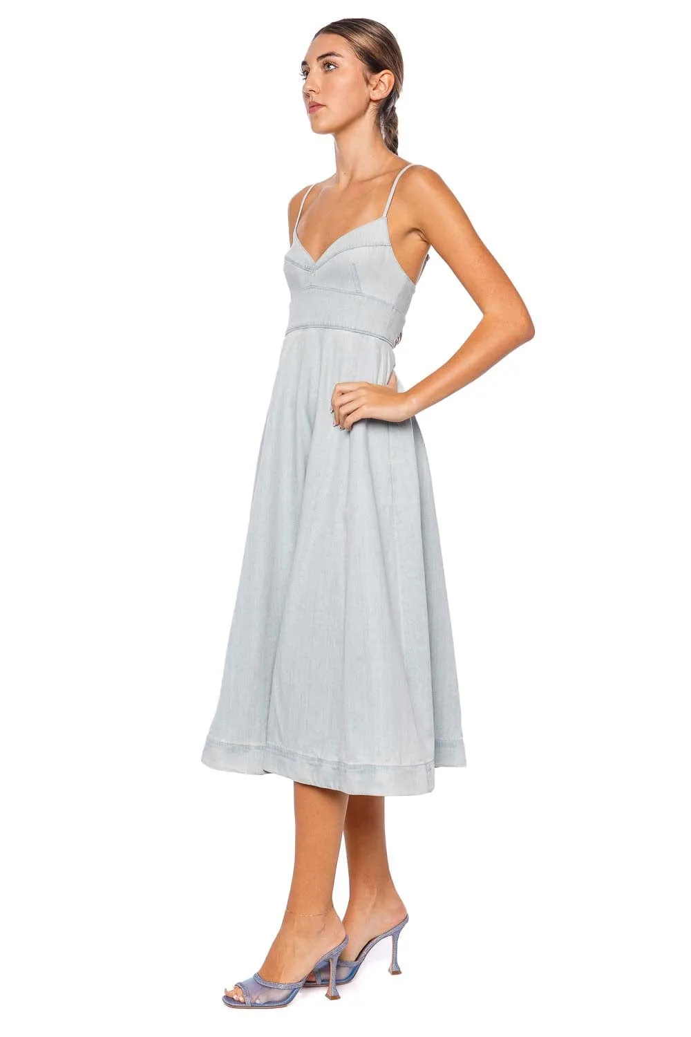 Acacia Denim Swing Midi Dress