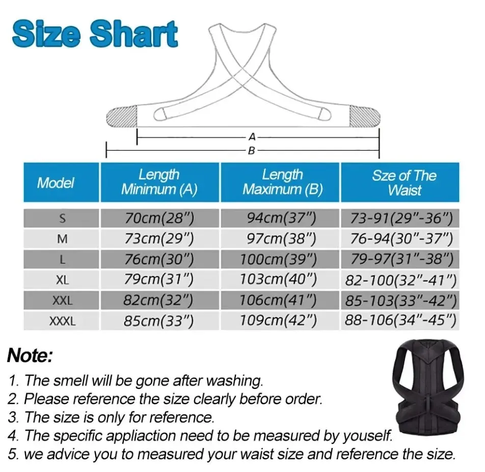 Adjustable Back Posture Corrector with Breathable Support Straps