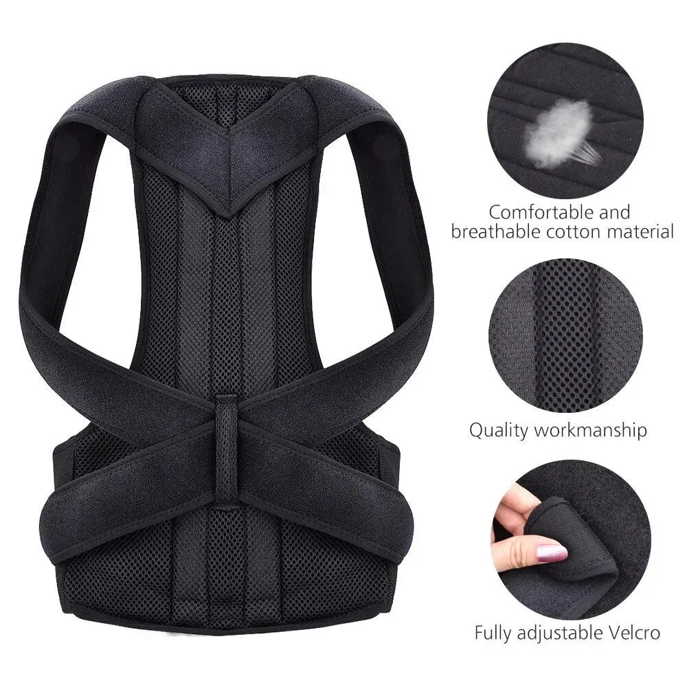 Adjustable Back Posture Corrector with Breathable Support Straps