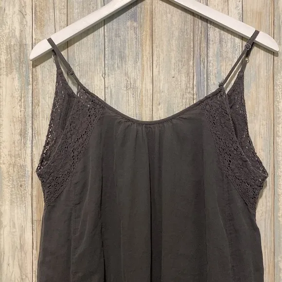 Aerie gray thin strap maxi dress with adjustable straps | Size Small