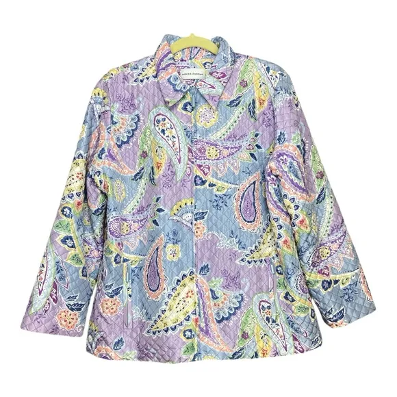 Alfred Dunner multicolored quilted parsley jacket size 16