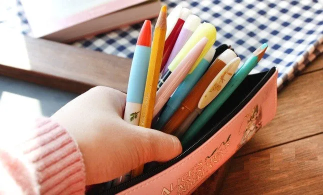 Alice Pencil Case - Pink Enamel
