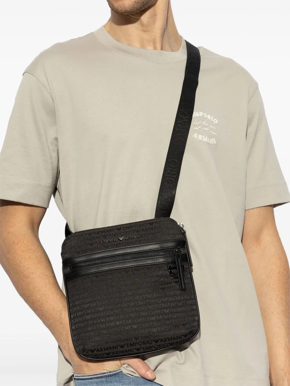 Allover logo crossbody bag