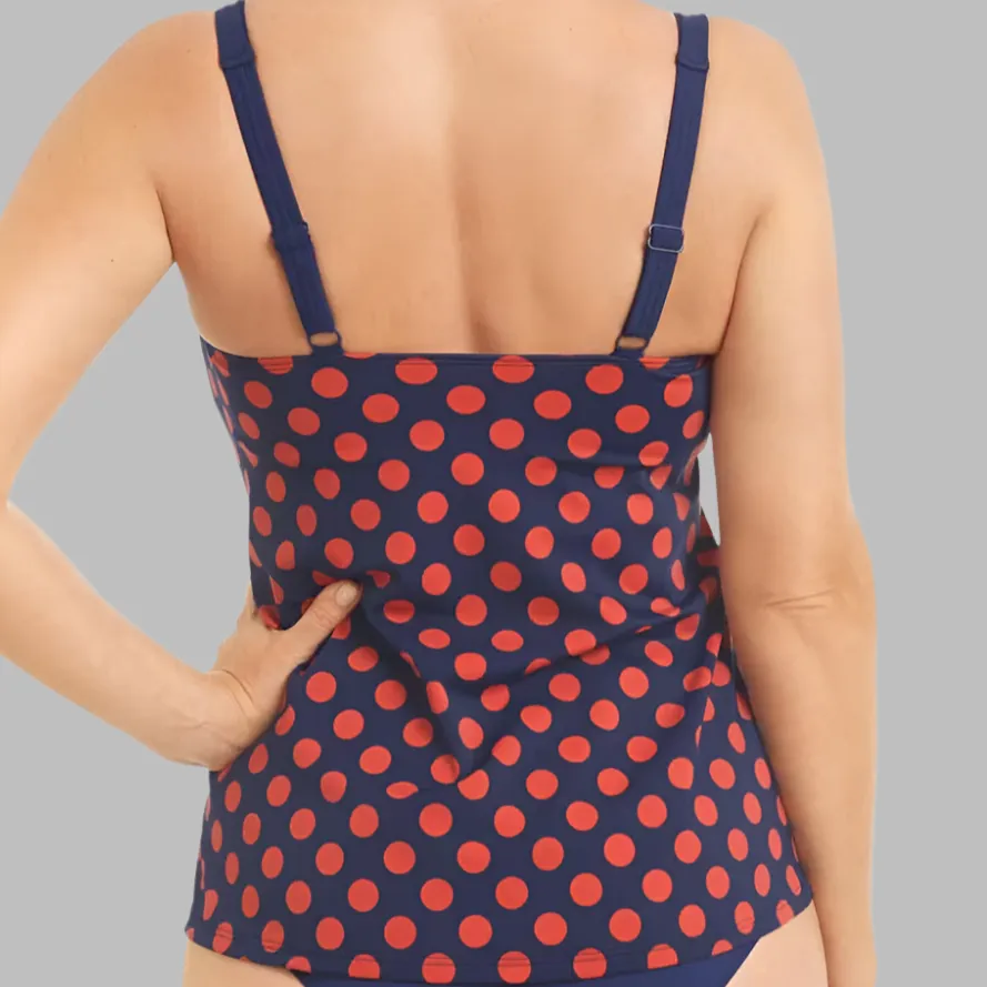 Amoena Alabama Pocketed Mastectomy Tankini - Navy/Rust 71513