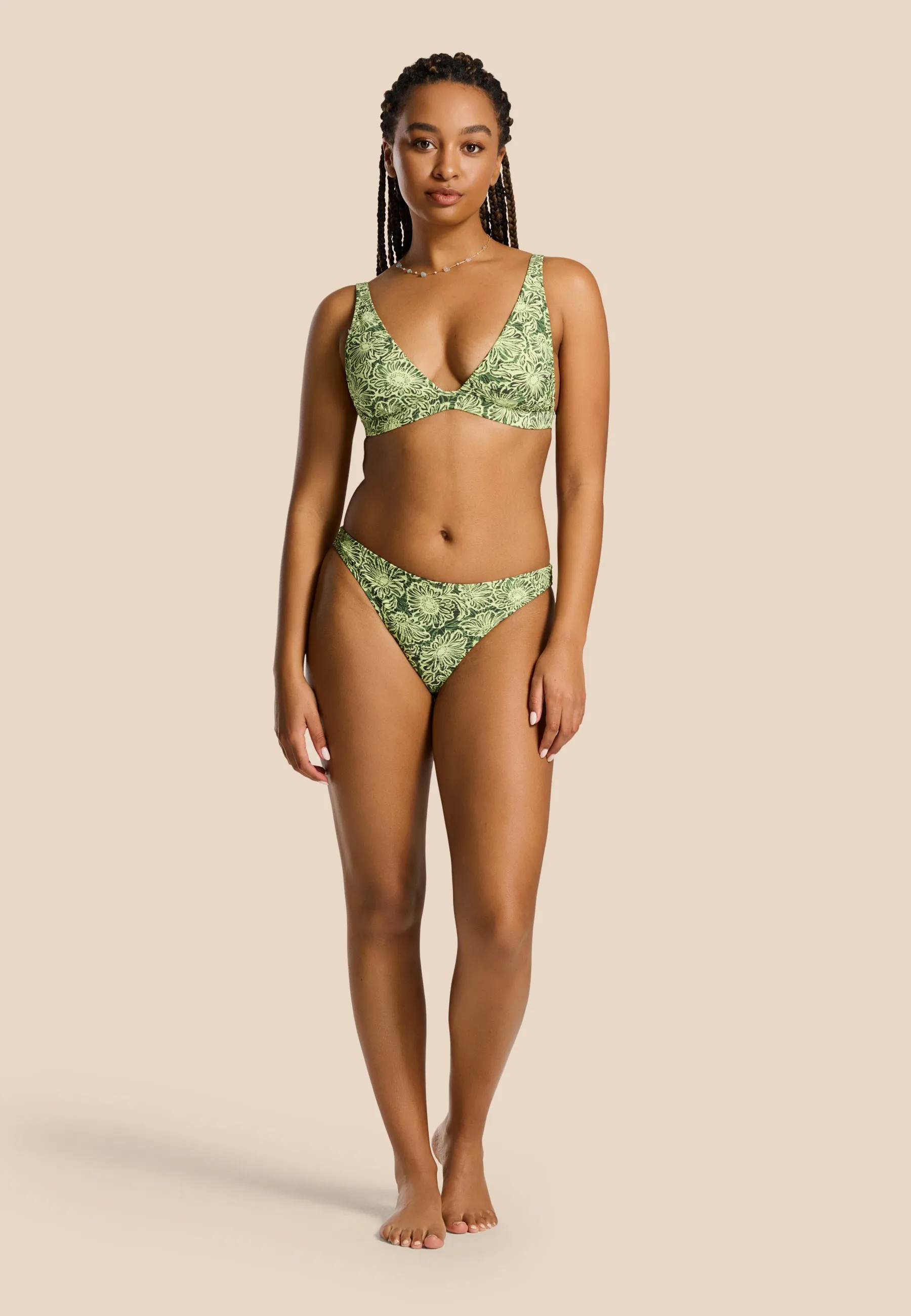 AMY bikini set daisy bouquet | green