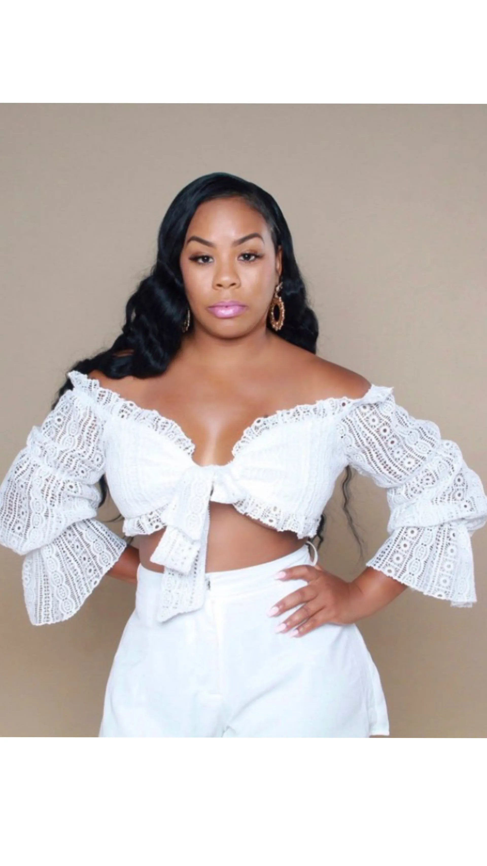 Angel Glow Lace Short Set | White