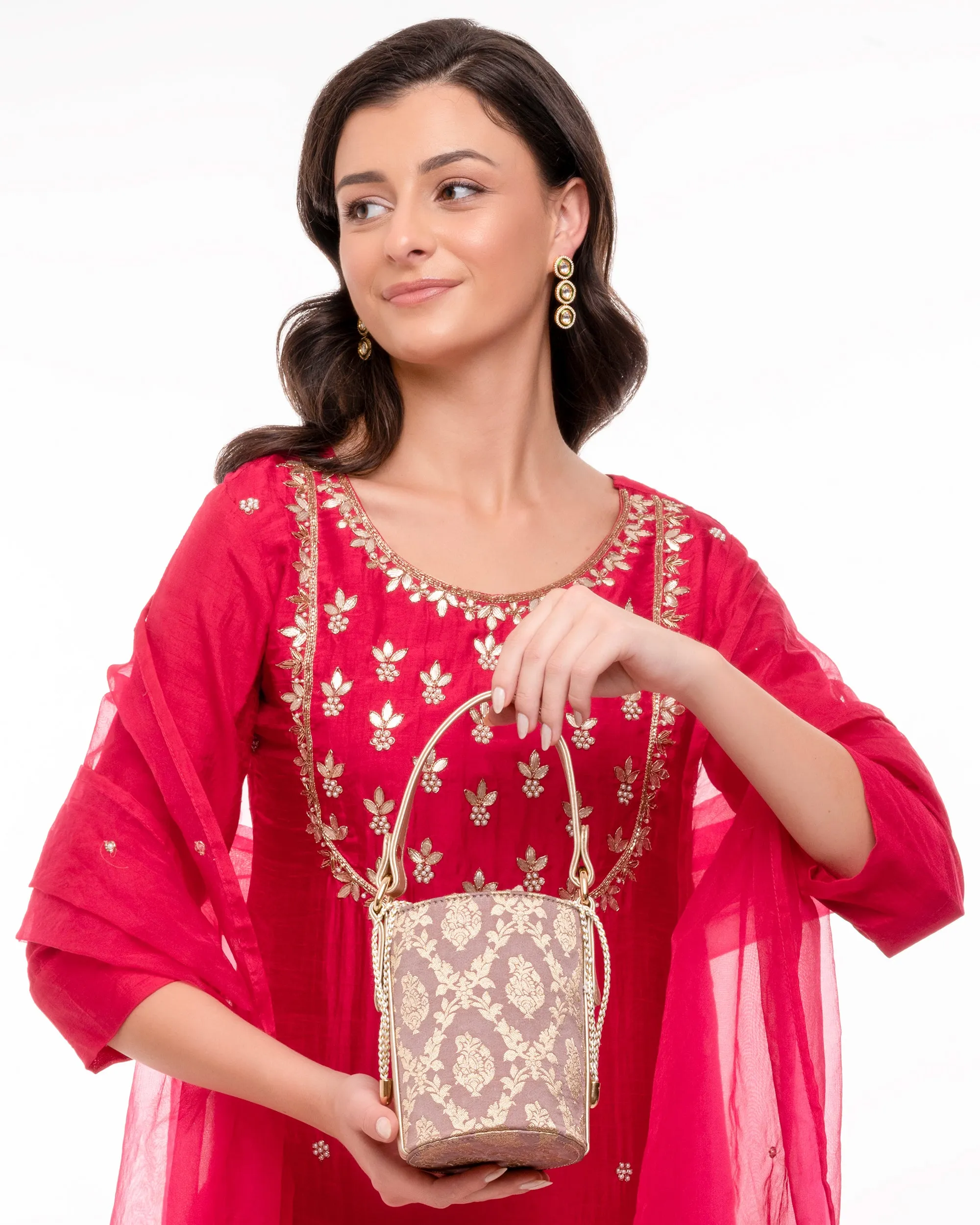 Anokhi Brocade Bucket Bag