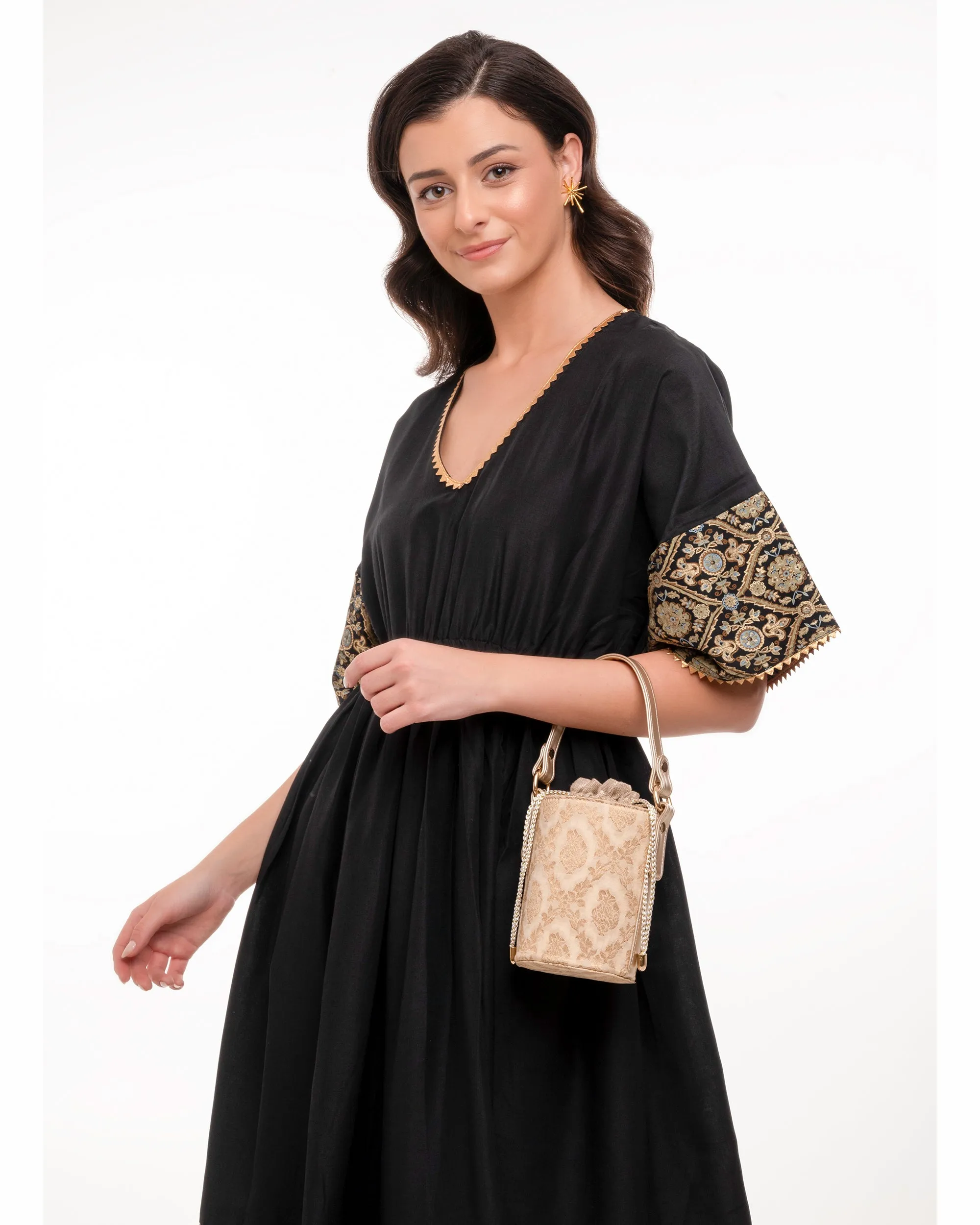 Anokhi Brocade Bucket Bag
