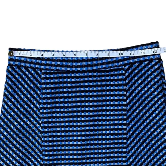 Anthropologie Maeve Textured Indigo Pencil Skirt Midi Career wear EUC