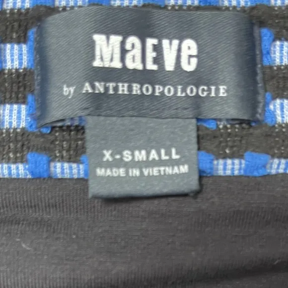 Anthropologie Maeve Textured Indigo Pencil Skirt Midi Career wear EUC