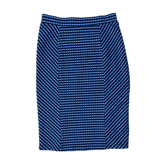 Anthropologie Maeve Textured Indigo Pencil Skirt Midi Career wear EUC