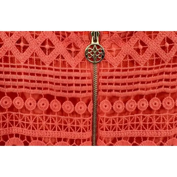 Antonio Melani Sheath Dress Size 10 Crochet Lace Coral Party Mother of Bride NWT