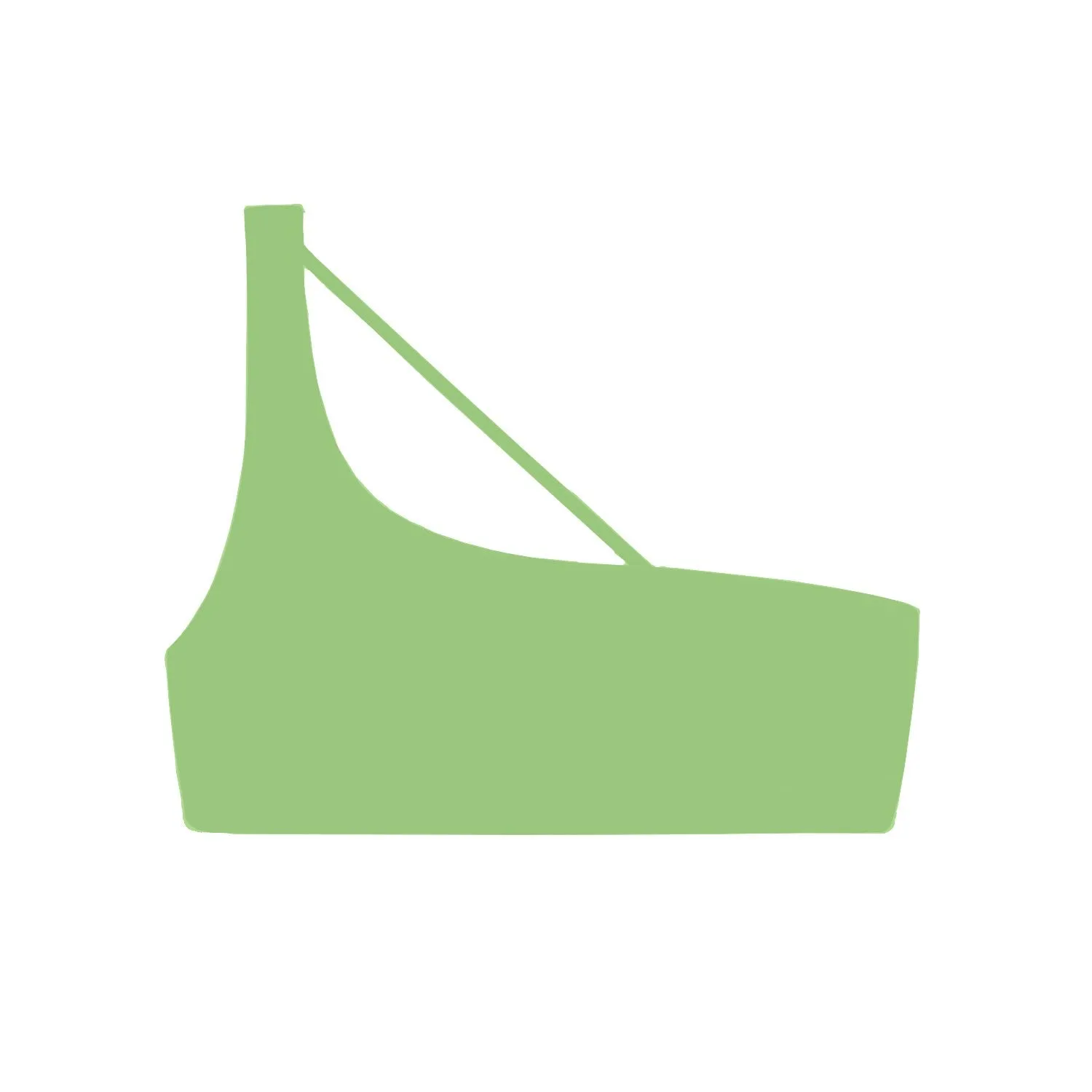 Apex One Shoulder Top - Palm Sheen