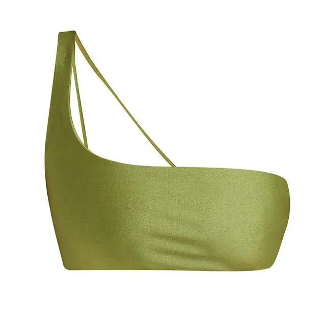 Apex One Shoulder Top - Palm Sheen