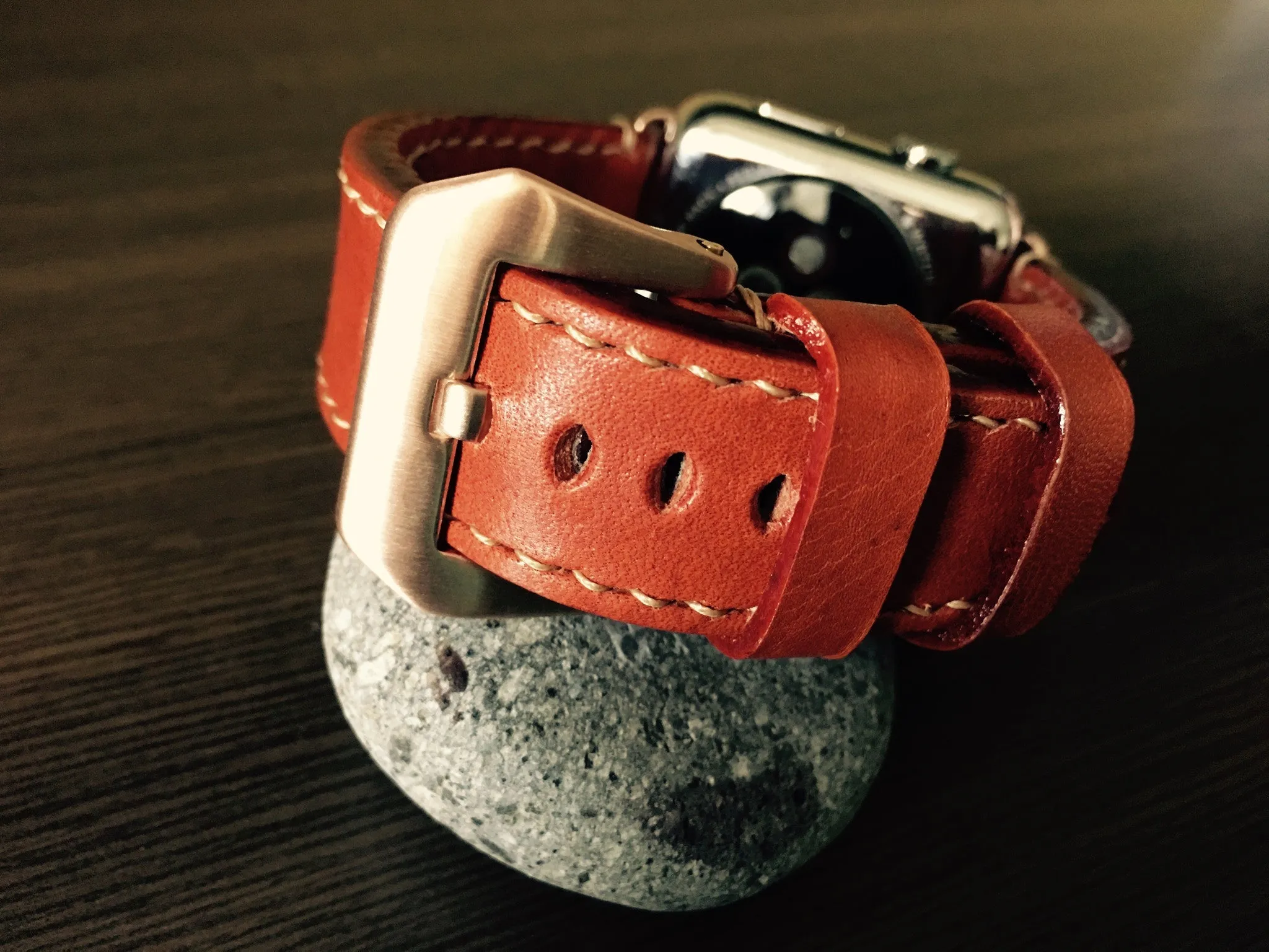 Apple Watch Band, Apple Watch 40mm 44mm 38mm 42mm Strap, Orange Leather Watch Strap For Apple Watch Series 1 2 3 4