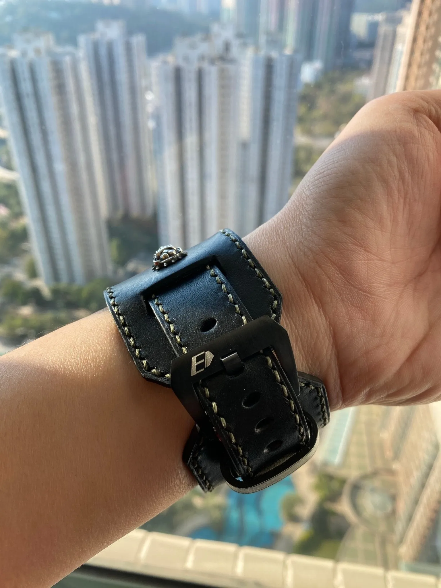Apple Watch Series 6 Watch Band, Bulldog Sterling Silver 925, Apple Watch 44mm 42mm 40mm, Black Apple Watch Straps, iwatch band, Smart Watch Wristwatch Band